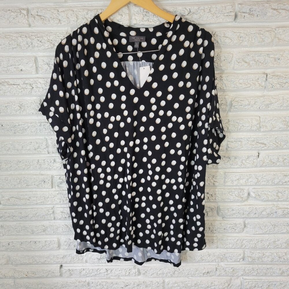 The Limited Plus Size 3X Tunic Top V-Neck Short Sleeve Geometric GEO59E